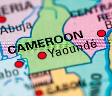 photo of Cameroon map on world map