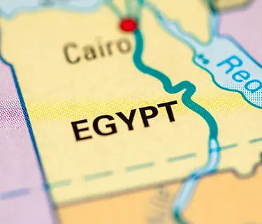 photo of Egypt map on world map