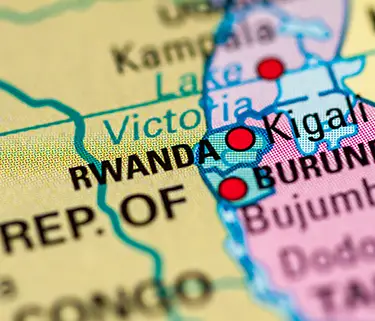 photo of Rwanda map on world map