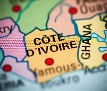 Map Ivory Coast